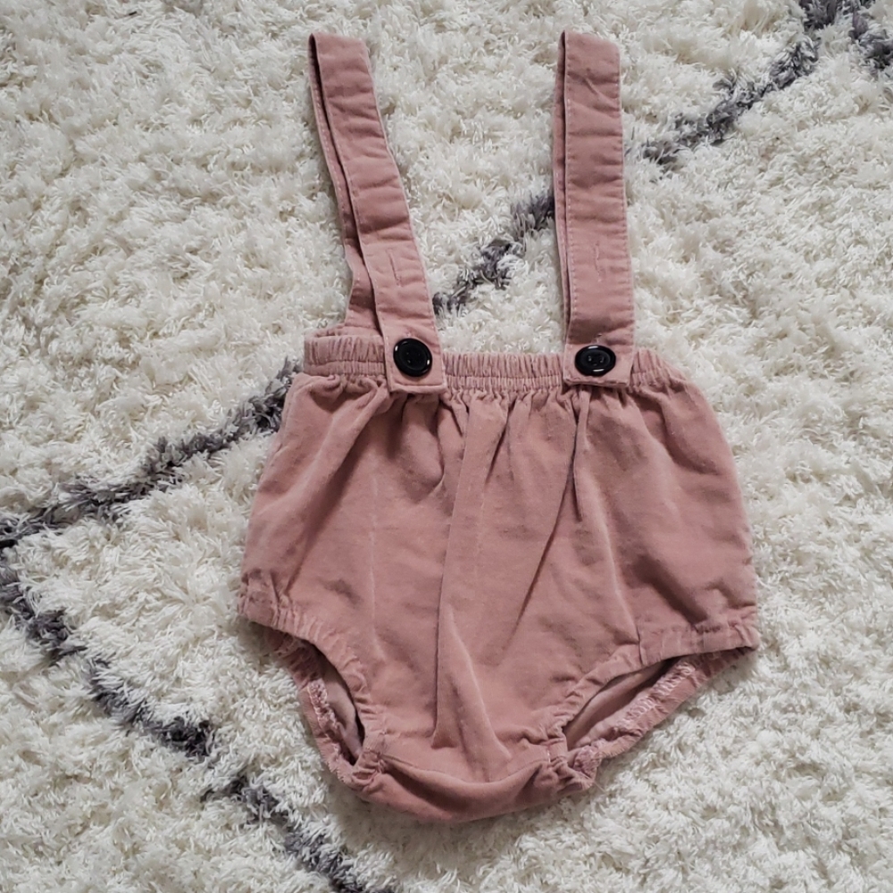 Blush pink Baby suspender bloomers